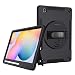 Produktbild honju FIT Rugged Kickstand / Handstrap Case kompatibel mit Samsung Galaxy Tab S6 Lite Hülle (Wifi & 5G, 2024 / 2022 / 2020) [Drehbare Handschlaufe, Samsung S-Pen Halterung] schwarz