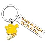 AOBIURV Inspirational Gifts for Women Men Skateboard Keychain Gifts for Skateboard Lovers Coaches Players Cute Chicken Keychain for Teen Girls Boys Skateboard Accessories Backpack Bag Charms