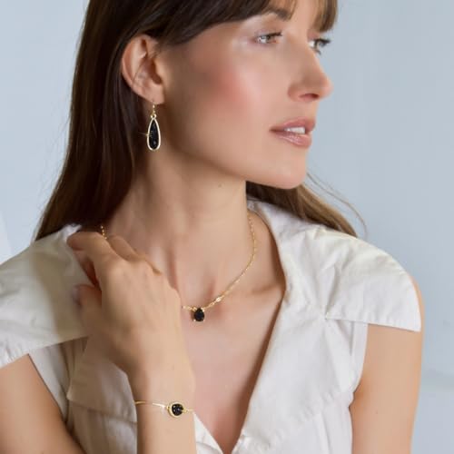 Humble Chic NY Simulated Druzy Chain Bracelet for Women - Boho Stackable Adjustable Bolo Slider Bracelet2