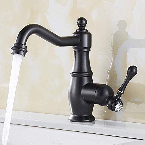 Robinet de salle de bain personnalité carré et mitigeur style noir antirouille