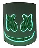  DJ Mask LED Light Up Music Festival Marshmallow Headgear Cosplay Halloween Bar Performance Costume Props (verde)