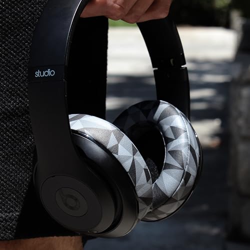 Image of WC Wicked Cushions Replacement Ear Pads for Beats Studio 2 & 3 (B0501, B0500) Wired & Wireless | Does NOT Fit Beats Solo | Softer PU Leather, Enhanced Foam & Stronger Adhesive | Geo Grey