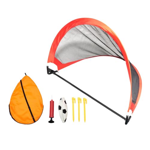 A-ITEM ミニサッカーゴール 2個セット 折りたたみ ポータブルサッカーゴール フットサル用ゴール サッカー ゴール 室内 屋外 収納袋 練習 子供用 (2個セット)