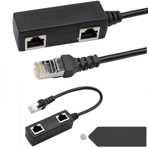 For RJ45 1 Male to 2 Female Socket Ports Lan Ethernet Network Splitter Y Cable for Cat5, Cat5e, Cat6, Cat7 Line Cable Adapter