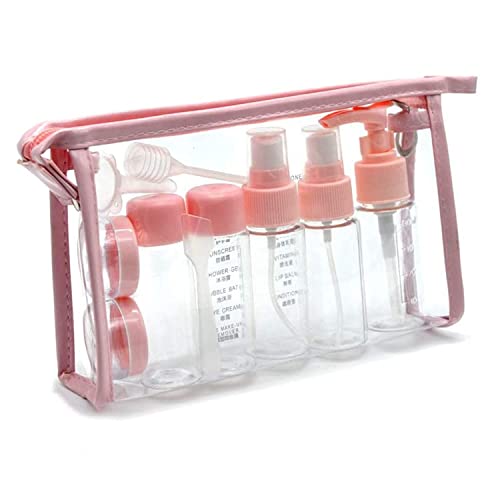 LIENJAER Travel Bottles Kit TSA Approved Leak Proof Portable Toiletry Containers Set Clear PET Flight Size Cosmetic Containers for Lotion Shampoo Cream Soap Set of 11