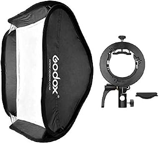 Godox 60x60cm Softbox Diffuser with S2-type Bracket Bowens Mount Carry Bag for Camera Flash Speedlight Studio Photography Compatible with Godox AD200Pro/V1 series/TT350 series/V860 series/AD400Pro
