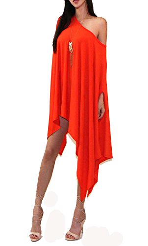 Image of Vivicastle Women's USA Loose Bat Wing Dolman Poncho Tunic Dress Top