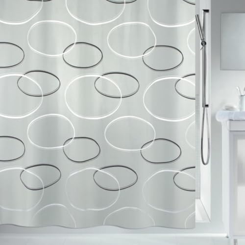 Spirella Rideau de Douche Polyester ANELLO 180x200cm Gris