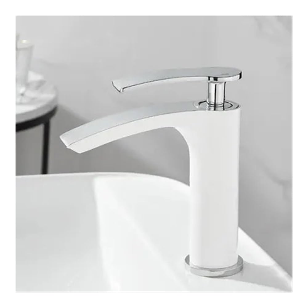 Robinet cascade blanc et chrome PBW-01 pour mitigeur de lavabo salle de bain