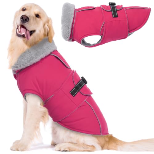 Image of Lelepet Dog Coat Waterproof Dog Jacket Fleece Vest with Adjustable Buckle