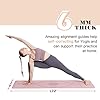 Yoga-Mat-Non-Slip-Pilates-Fitness-Mats-with-Alignment-Marks-Eco-Friendly-Anti-Tear-Yoga-Mats-for-Women-Exercise-Mats-for-Home-Workout-with-Carrying-Strap Non Slip, Pilates Fitness Mats, Eco Friendly, Anti-Tear 1/4" Thick Yoga Mats for Women, Exercise Mats for Home Workout with Carrying Sling (72"x24", Parfait Pink & Gray)