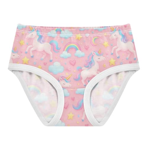 Joisal Cute Unicorn Rainbows Pink Toddler Underwear Floral 2t Cotton Panties for Girl Colorful Briefs Kids Undies