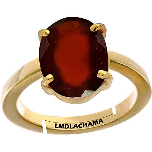 Bague Hessonite Naturel 10.25 Ratti en Panchdhaatu Doré Réglable Homme Femme