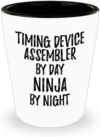 Funny Timing Device Assembler Shot Glass By Day Ninja By Night Parenting Gift Idea New Parent Gag 1.5 Oz Shotglass image 3