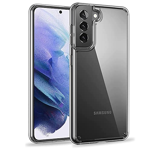 Image of Dashmesh Shopping Back Cover for Samsung Galaxy S21 5G (Soft & Shockproof Back Case with inbuilt Cushioned Edges), Transparent