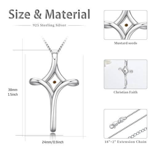TwoAnts Mustard Seed Necklace 925 Sterling Silver Faith Hope Love Pendant Necklace Inspirational Religious Necklace Christian Jewelry Gift for Women2