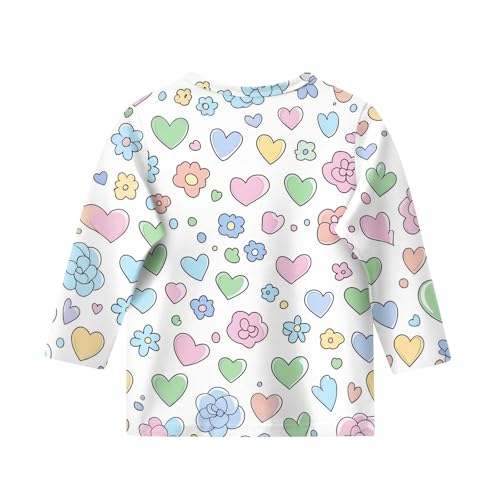 Baby Girl Clothes 3/4 Sleeve Crew Neck Shirts Graphic Blouses Fall Winter Pullover Cute Half Sleeve Tops 5-16 Years2