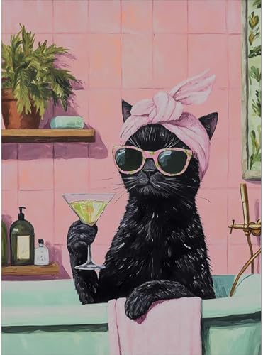 Black Cat Diamond Art Kits for Adults Diamond Painting Kit for Beginner