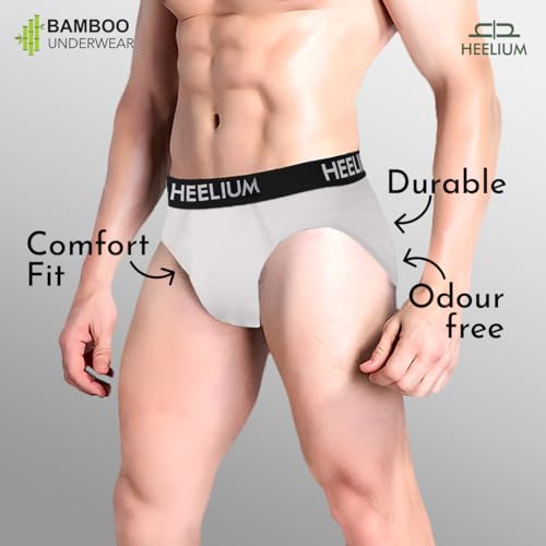 Image of HEELIUM Bamboo Underwear Brief for Men | 3X Softer Than Cotton & Odour Free | Stretchy Fabric & Durable Waistband