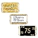 DISTINCTIVS 75th Birthday Party Miniatures Candy Bar Wrapper Stickers - Gold and Black (Set of 54)