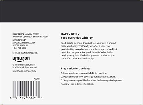 Image of Amazon Brand - Happy Belly Medium Roast Coffee Pods, Colombian, Compatible with Keurig 2.0 K-Cup Brewers, 100 Count