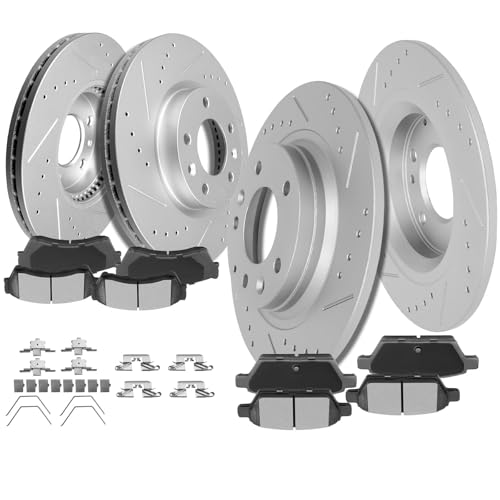 Image of SCITOO Front 11.75 inch Rear 11.02 inch Brake Pads and Rotors Kits Brakes Kits