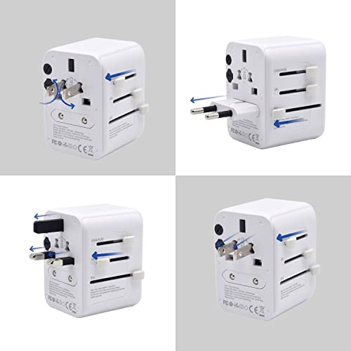 Adaptador de viaje universal Ewent con 5 puertos USB tipo C para más de 224 países 3
