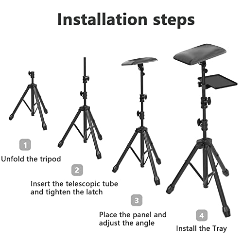 image for Tattoo Armrest Stand Tripod with Tray - ZHOOGE Foldable Tattoo Arm Leg