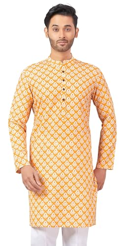 Image of Studio Shringaar Men's Cotton Relaxed Fit Straight Kurta
