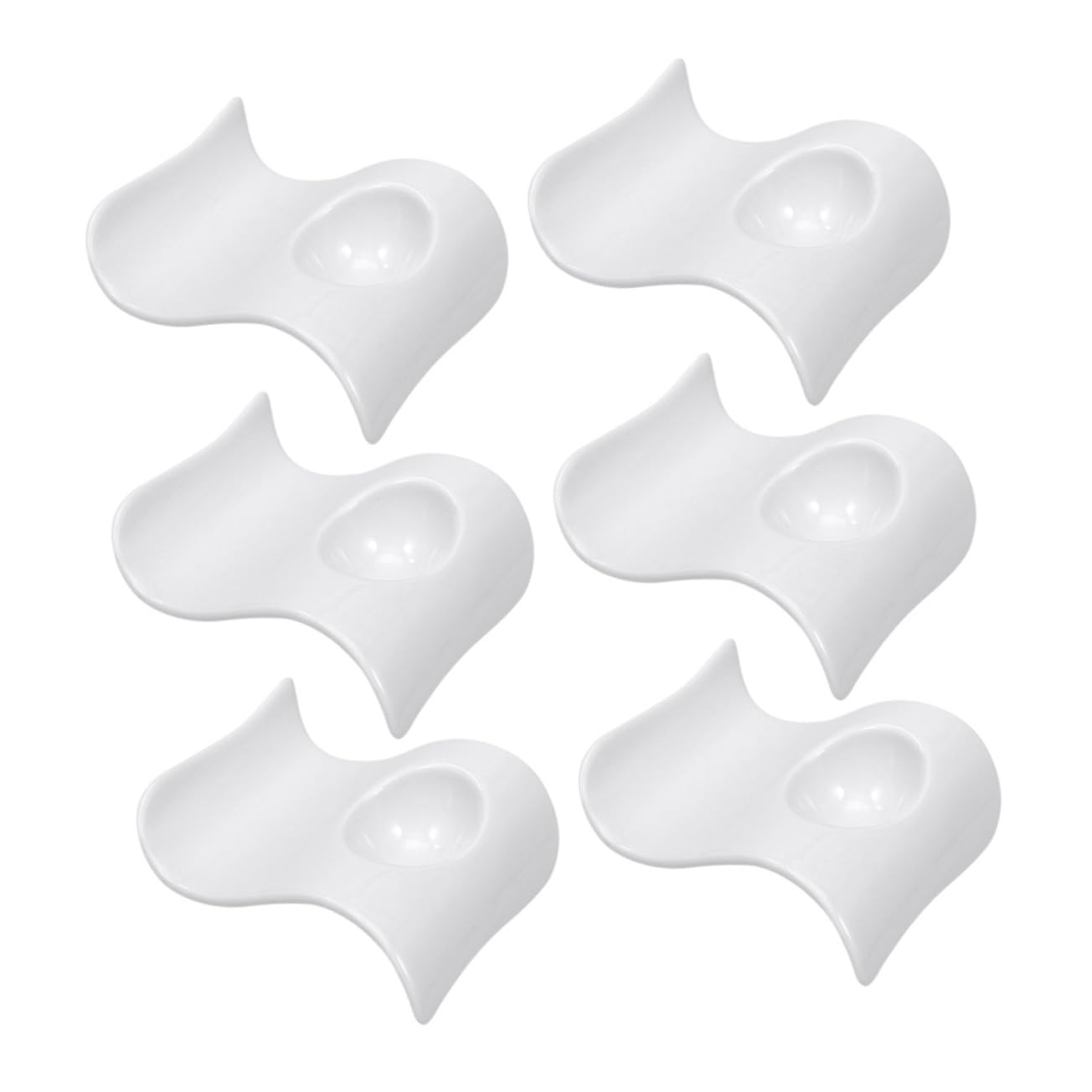 SHOWERORO Lot De 6 Coquetiers Ondulés en Céramique Blanche, Porte-œufs Légers Et Robustes, Adaptés pour Petit-déjeuner Et Service à Table, Contenant D'œufs Pratique Et Réutilisable