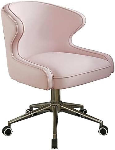 Chaise de bureau en cuir synthétique avec roulettes pour espace de travail et coiffeuse