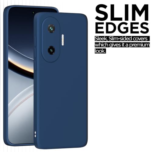 Image of Outlouders Back Cover for Poco F7 5G | Camera Protection | Durable Soft Matte Silicone Bumper Case (Blue)