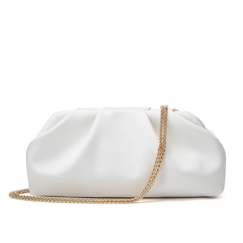 Image of Clutch Purse for Women, Vegan Leather Evening Bag, Soft Pleated PU Small Purses for Formal Wedding, Dressy Party