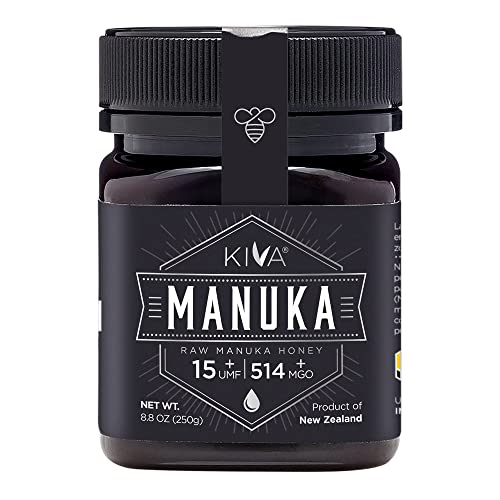 Kiva Miel de Manuka pura (Nueva Zelanda) UMF 15+ certificado, 250 gramos.