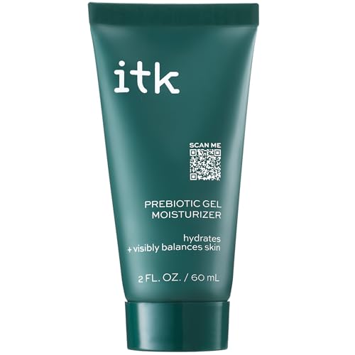 ITK Skincare Prebiotic Gel Face Moisturizer For Oily, Acne Prone Skin - Niacinamide + Squalane + Cucumber Extract - Hydrate + Energize Skin - Dark Spot Corrector For Face - Vegan + Cruelty Free