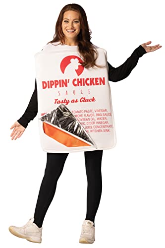Rasta Imposta Chick-n-Dip Sauce Packet Halloween Costume Chicken Dipping Condiment Funny Dress Up Mens Womens Costume, Adult One Size