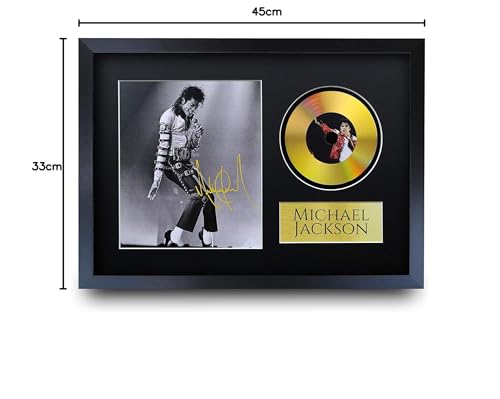 HWC Trading FR A3 Michael Jackson Cadeaux Imprimé Signé Autographe Photo pour les fans de musique - A3 Encadré – vue 2