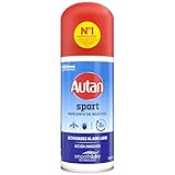 Autan Sport - Repelente de mosquitos, moscas y garrapatas. Resistente al sudor, Spray en seco, Para actividades al aire libre, 100ml, El embalaje puede variar