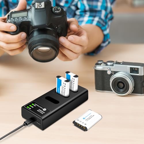 Image of FirstPower NP-BX1 Battery 3X 1600mAh and Triple Slot Charger for Sony ZV-1F | X Type Battery for Sony ZV1, ZV-1 II, ZV1F, Cyber-Shot DSC-HX80, HX90V, HX95, HX99, RX1, RX100 (II /III /IV /V /VA /VI /VII)