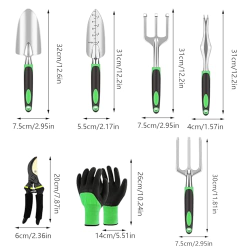 Herramientas De Jardinería Manual | Insumos de Plantas Portátiles y Resistentes a la Oxidación | Kit De Jardinería Y Utensilios,para Desherbar Airar Suelo Y Podar - imagen 5