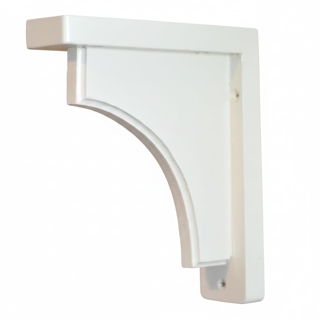 2 x Pine Wooden White Shelf Brackets Gallows Bracket 180mm x 200mm