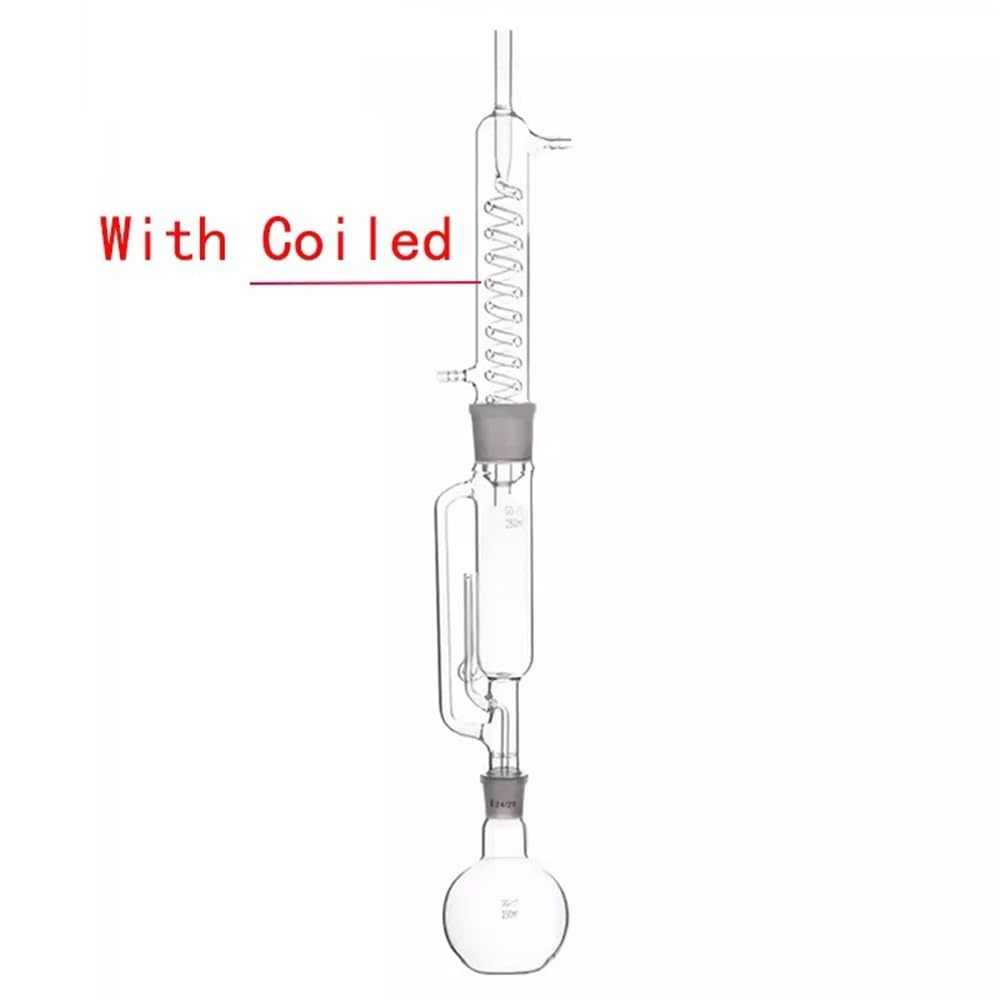 Laboratoryjny ekstraktor do szkła 150 ml/250 ml/500 ml, skraplacz i korpus ekstrakcyjny z zestawem do szkła laboratoryjnego spiralnego/bulbowanego (150 ml z żarówką)