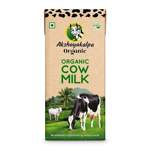 Image of Akshayakalpa Organic Cow Milk (UHT) (1 Ltr (Pack of 12))