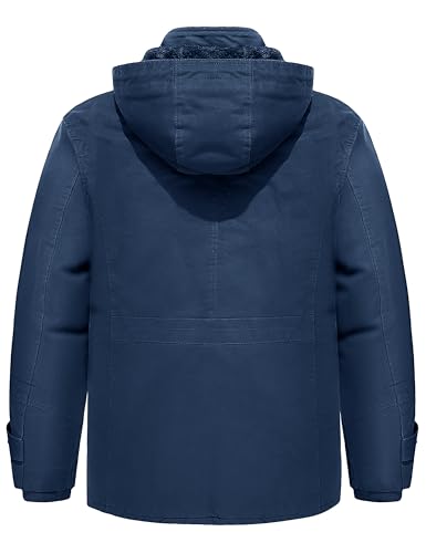 Image of TACVASEN Men's Jacket-Casual Winter Cotton Military Jacket Standard Length Thicken Hooded Cargo Coat