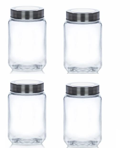 Buy Yera Transparent Jar Barni Storage Container With Silver Stainless
