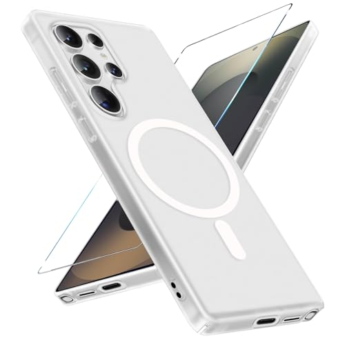 Coque Samsung Galaxy S25 Ultra fine rigide protecteur ecran blanc arriere translucide
