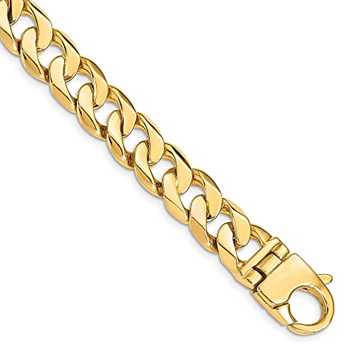 14K Yellow Gold 11Mm Hand Curb Link Bracelet 8.25 Inch Chain H Fancy Fine Jewelry For Women Gifts For Her #TOP26