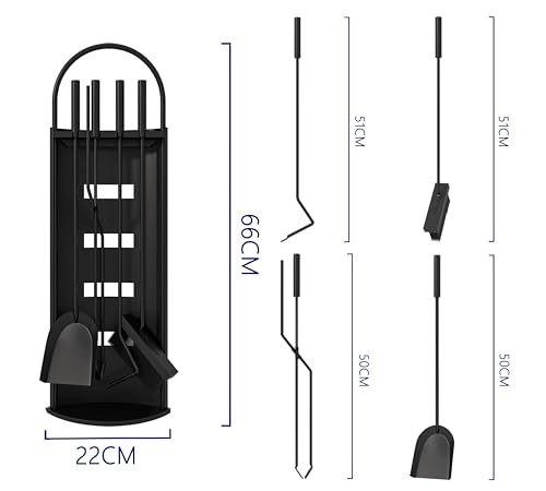 Serviteur et outils de cheminée de 66 cm pour des soirées chaleureuses au coin du feu