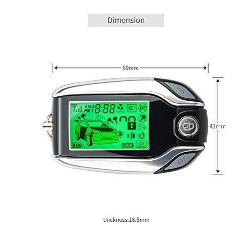 EASYGUARD 2 way car alarm system EC204 with PKE passive keyless entry, rechargeable LCD pager display & shock warning DC12V