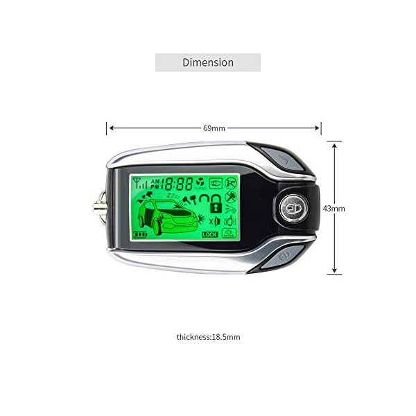 EASYGUARD EC204 2 Way car Alarm System with PKE Passive keyless Entry, Rechargeable LCD Pager Display & Remote Trunk Release, Shock Warning DC12V - Image 3